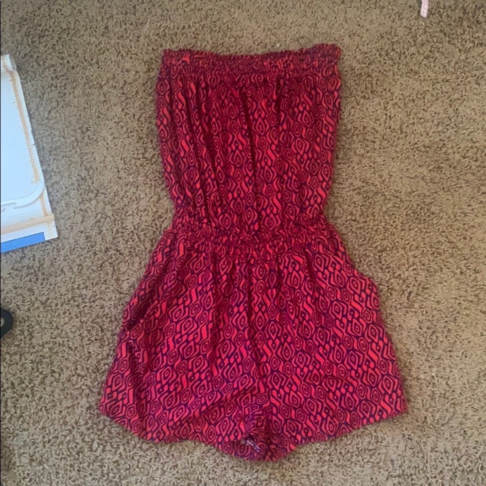 Red and Black Romper